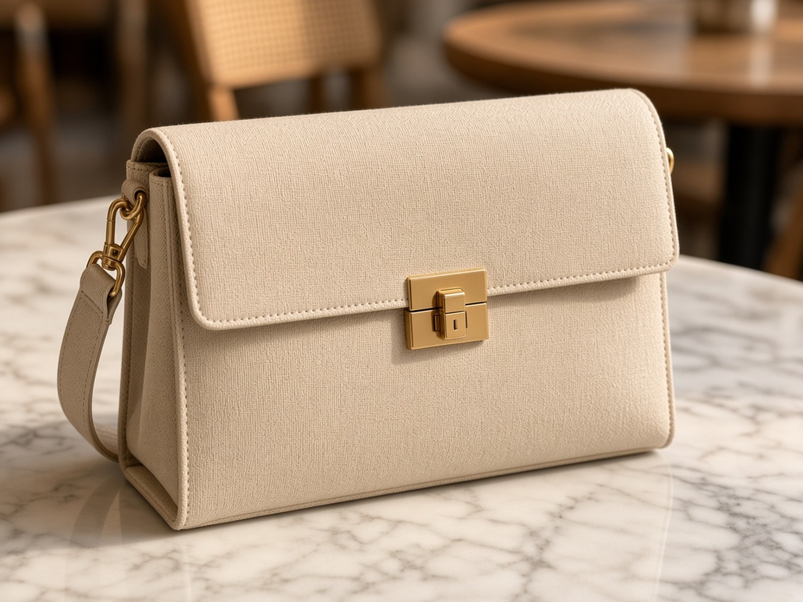 After: Túi flap — tẩy ố canvas